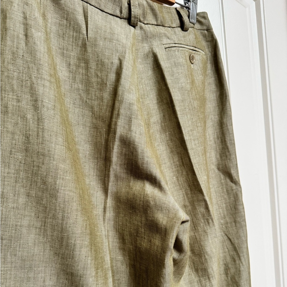 Vintage Current Light Khaki Linen Blend High Waist Wide Leg Cropped Pant. 30โ - Picture 7 of 7
